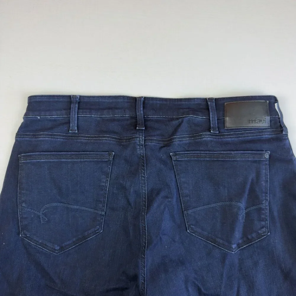 Mavi Zach Straight Leg Jeans Men’s 37W 28.5L Stretch Cotton Blend Dark Wash Blue